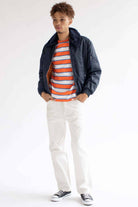 Navy Nylon Bomber Jacket