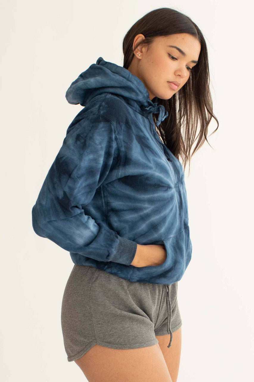 Navy Tie Dye Hoodie