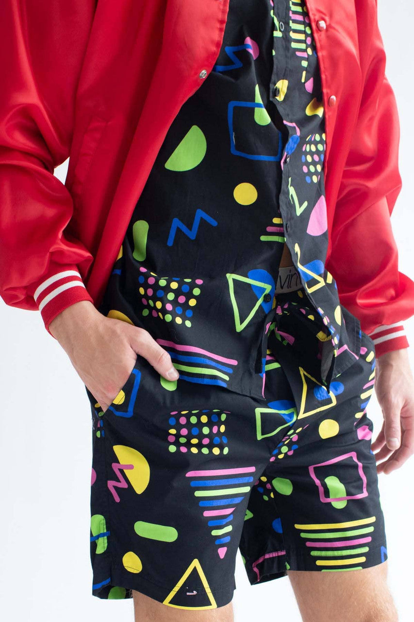 Neon Circuits Cotton Shorts