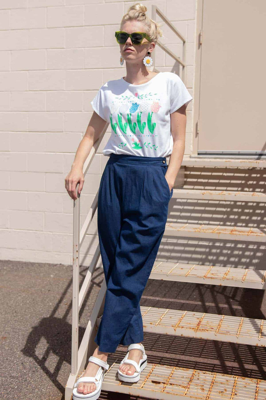 Neon Floral Screenprint T-Shirt