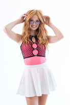Neon Pink Solid Racerback Bodysuit