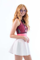 Neon Pink Solid Racerback Bodysuit