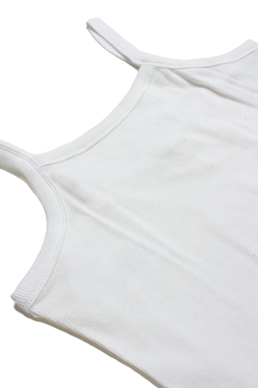 Extended Sizes White Ribbed Tank