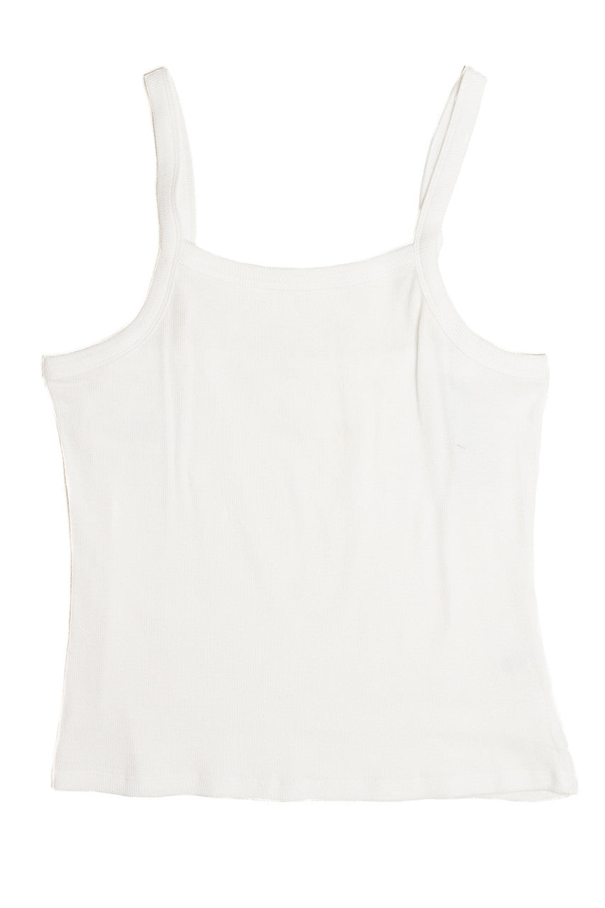 Extended Sizes White Ribbed Tank