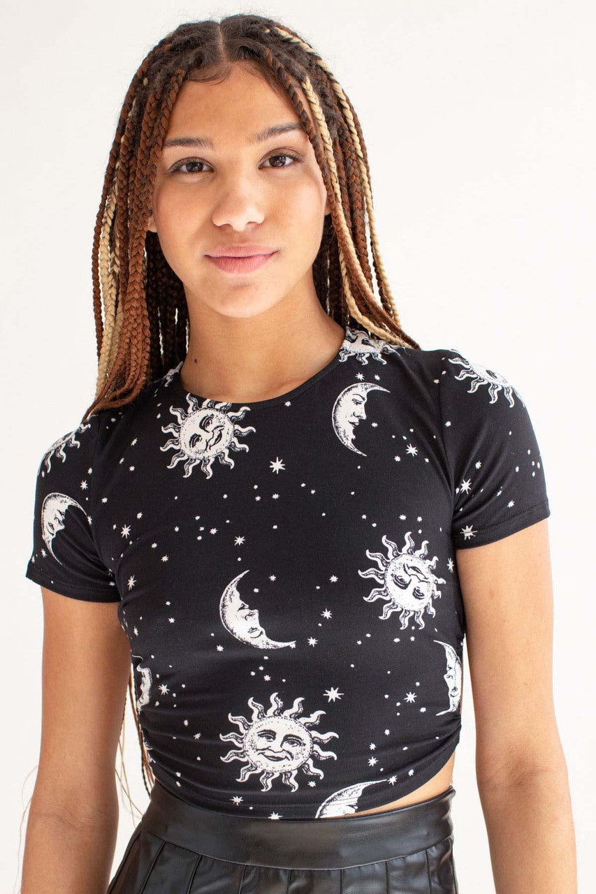 Celestial Backless Crop Tee