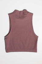 Coconut Tree Seamless Mock Neck Crop Top