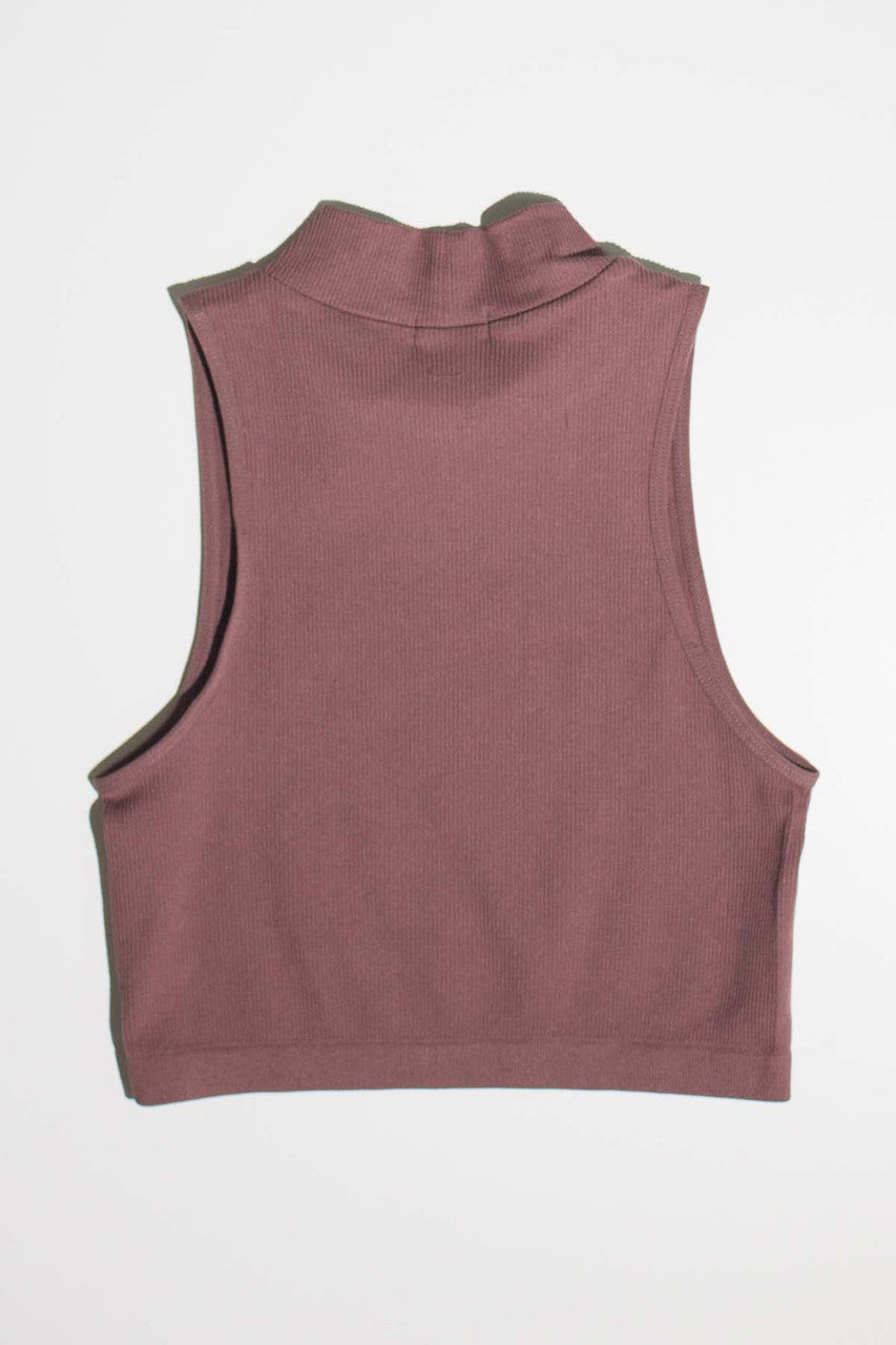 Coconut Tree Seamless Mock Neck Crop Top