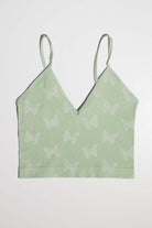 Sage Butterfly Seamless Crop Cami