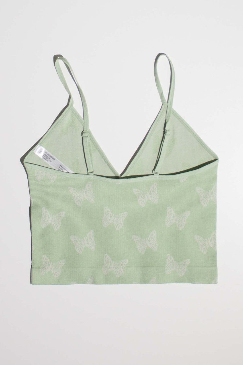 Sage Butterfly Seamless Crop Cami