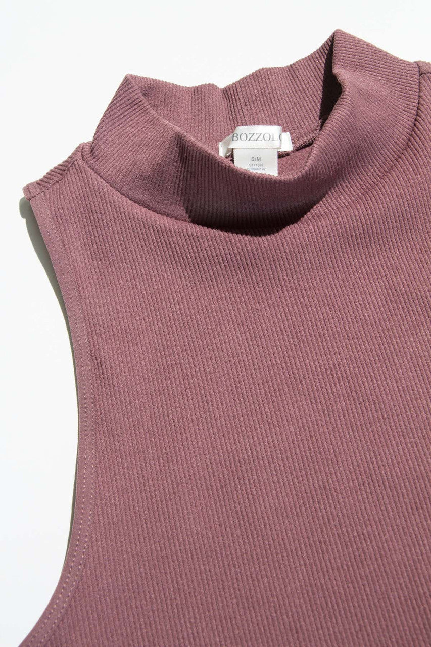 Coconut Tree Seamless Mock Neck Crop Top