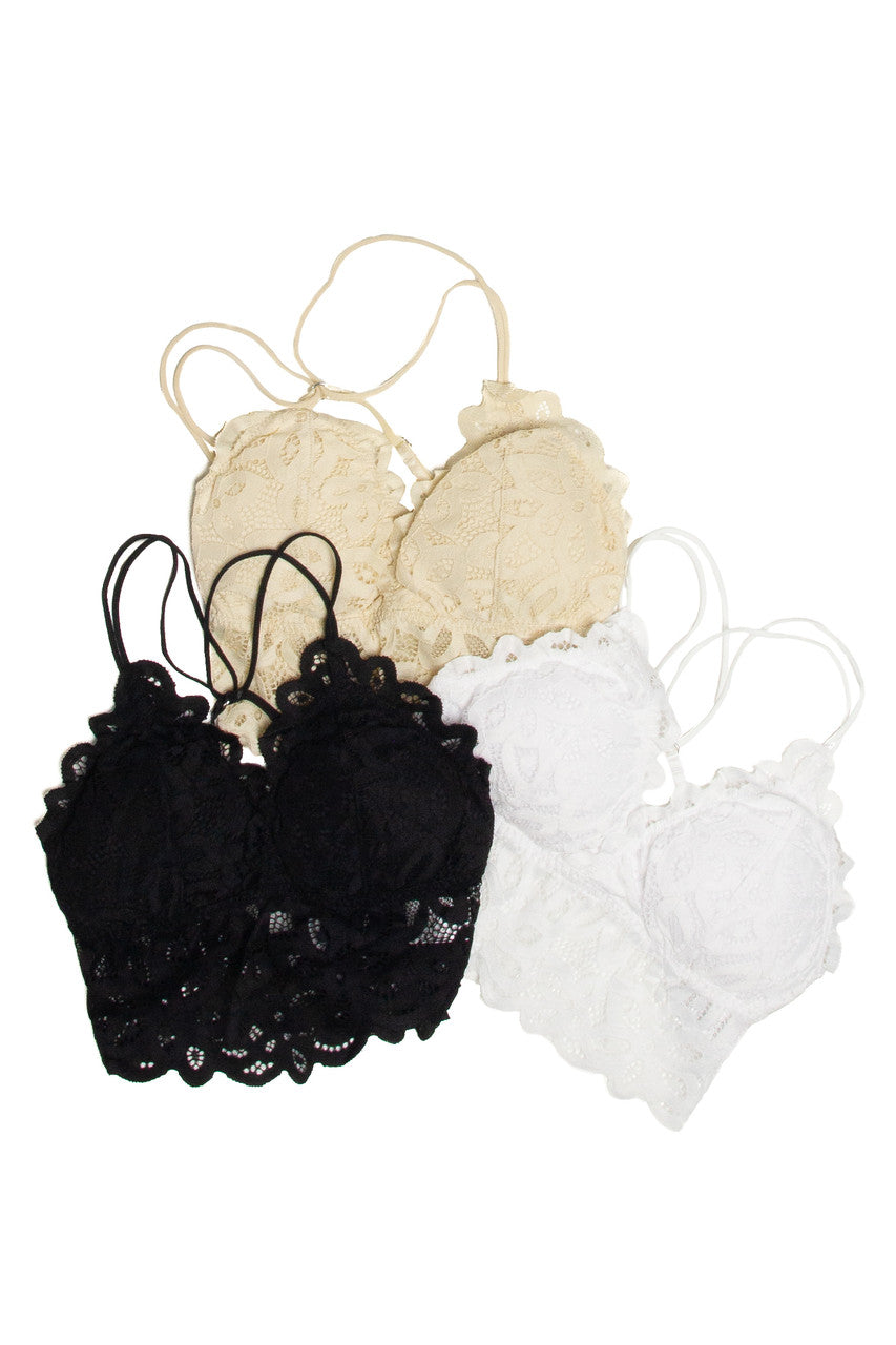 Natural Lace V Bralette