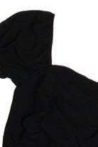 Ruched Front Black Chiffon Crop