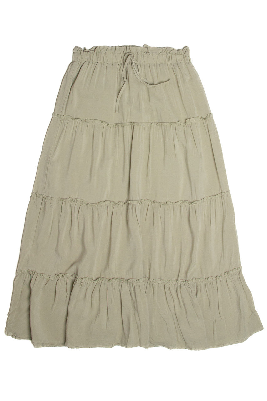 Celery Layered Maxi Skirt