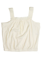 White Crochet Crinkle Tank