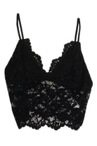 Black Lace Lined Crop Cami