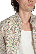 Off White Floral Long Sleeve Button Up Shirt