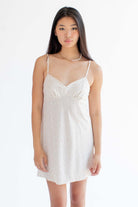 Off White Tie Back Floral Slip Dress