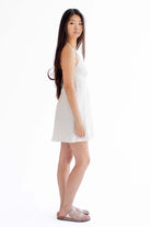 Off White Tie Back Floral Slip Dress