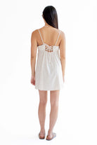 Off White Tie Back Floral Slip Dress