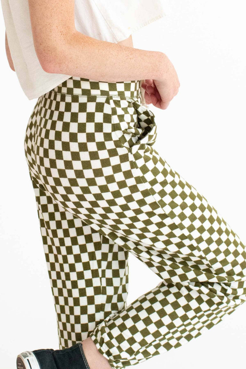 Olive Checkered Joggers