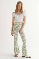 Olive Daisy Gingham Bell Bottoms