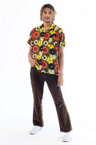 Olive Flower Button Up Shirt