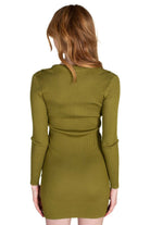 Olive Green Ring Long Sleeved Dress