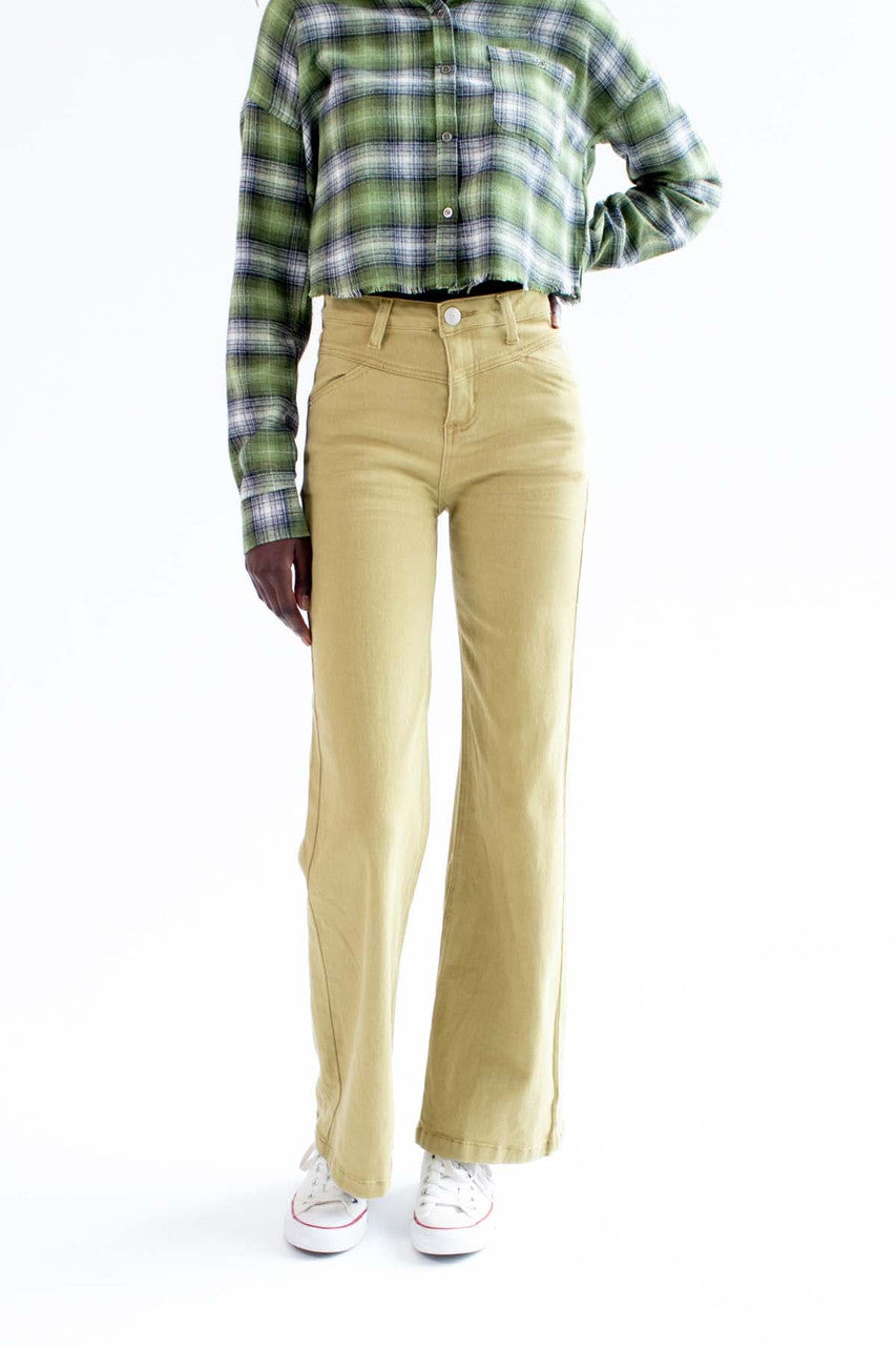 Olive High Rise Wide Leg Pants