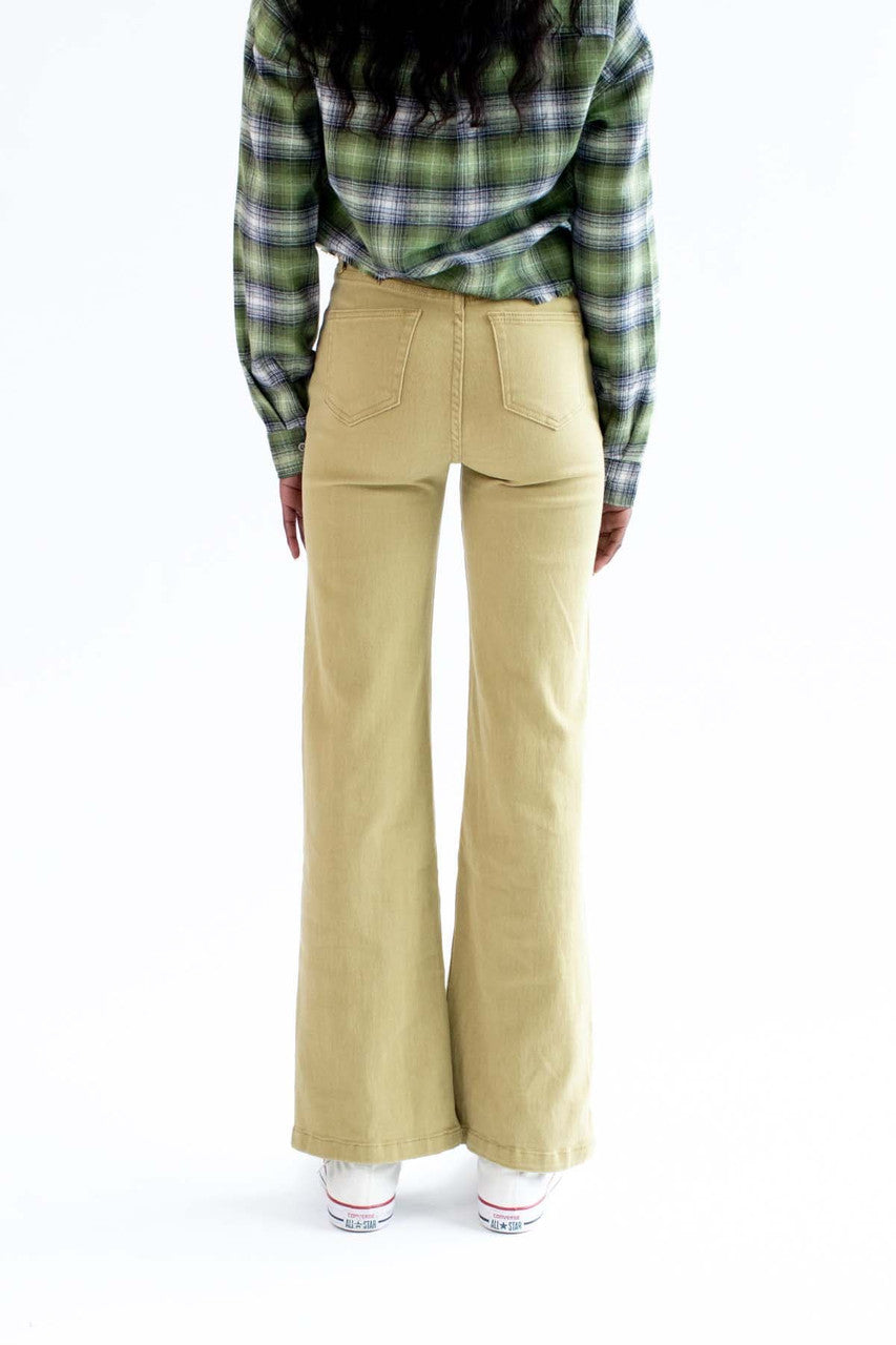 Olive High Rise Wide Leg Pants