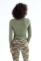 Olive Peace Embroidered Seamless Shirt