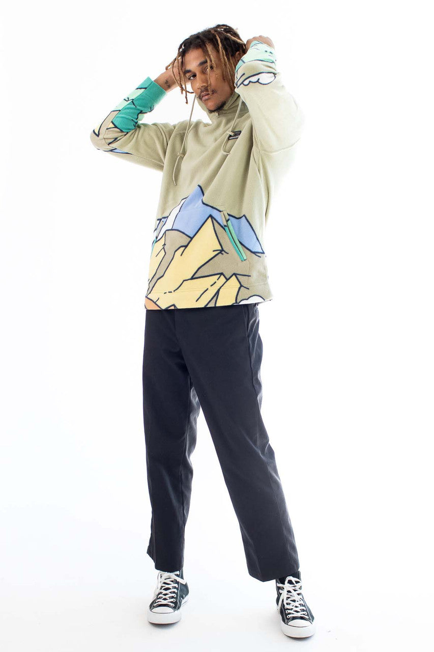 Olive Scenic Polar Fleece Hoodie