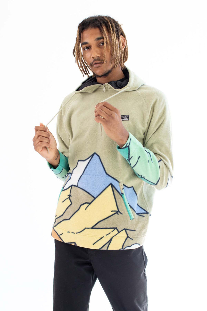 Olive Scenic Polar Fleece Hoodie