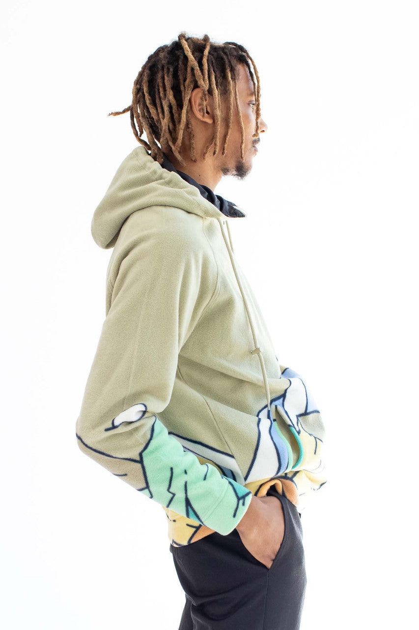 Olive Scenic Polar Fleece Hoodie