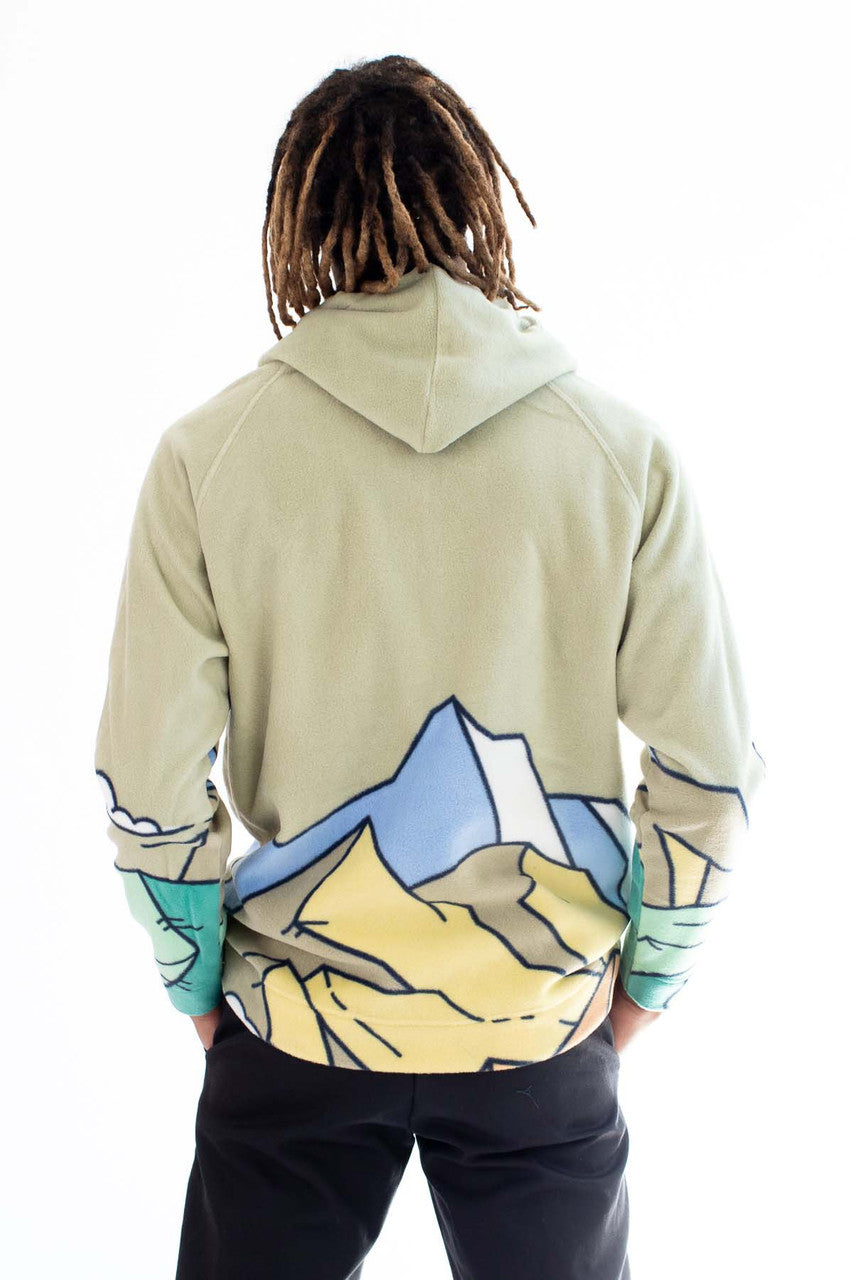 Olive Scenic Polar Fleece Hoodie