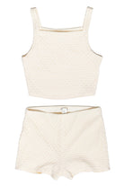 Textured Open Knit Lined Shorts