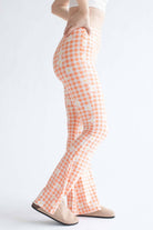 Orange Daisy Gingham Bell Bottoms