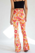 Orange Hawaiian Print Bell Bottoms
