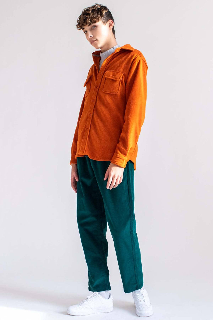 Orange Maple Polar Fleece Shacket