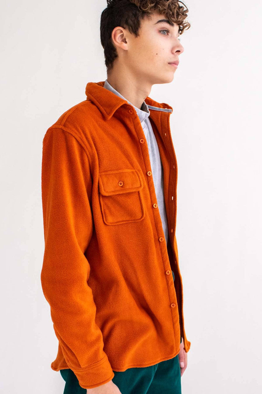 Orange Maple Polar Fleece Shacket