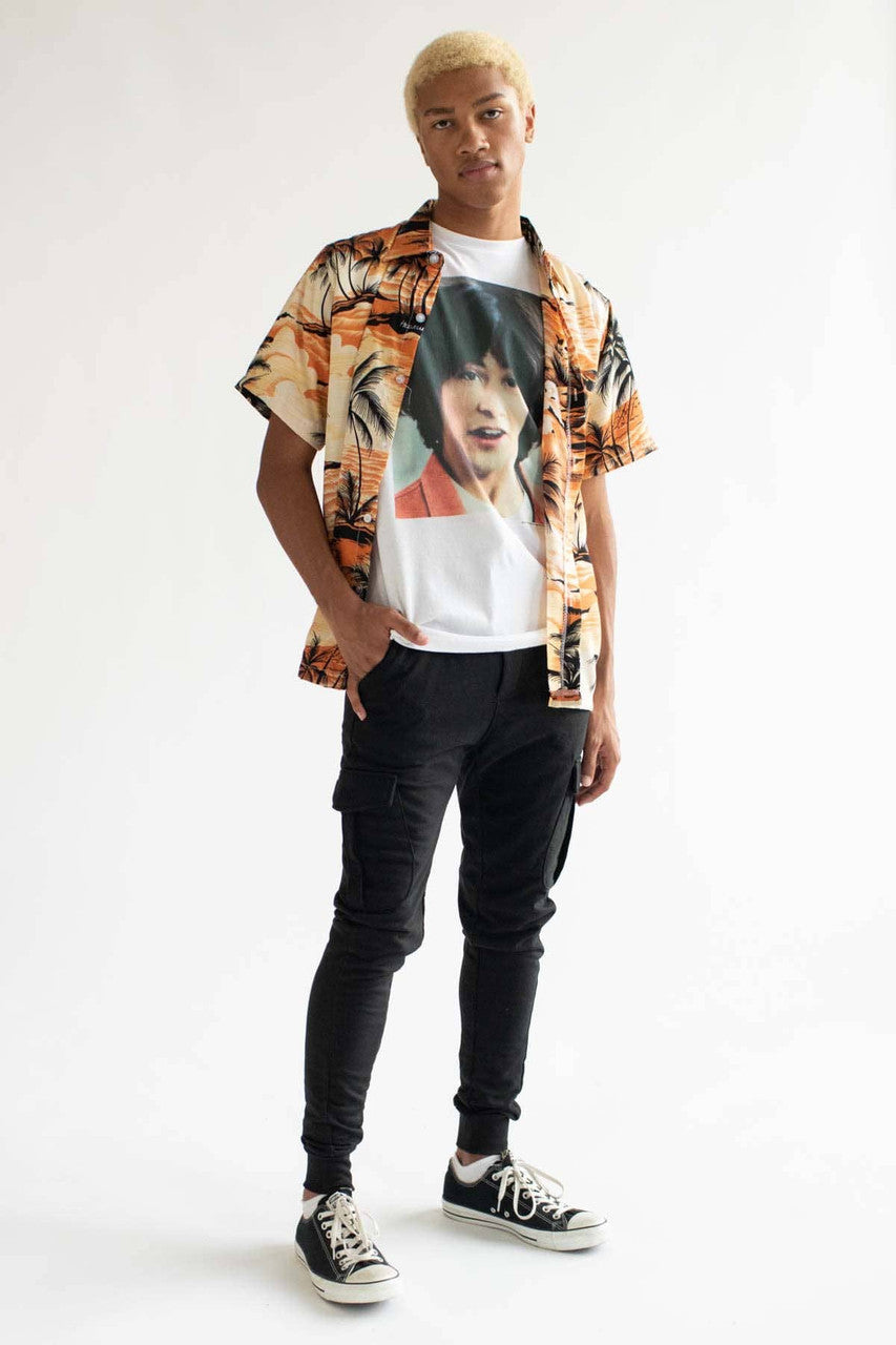 Orange Rolling Waves Hawaiian Shirt