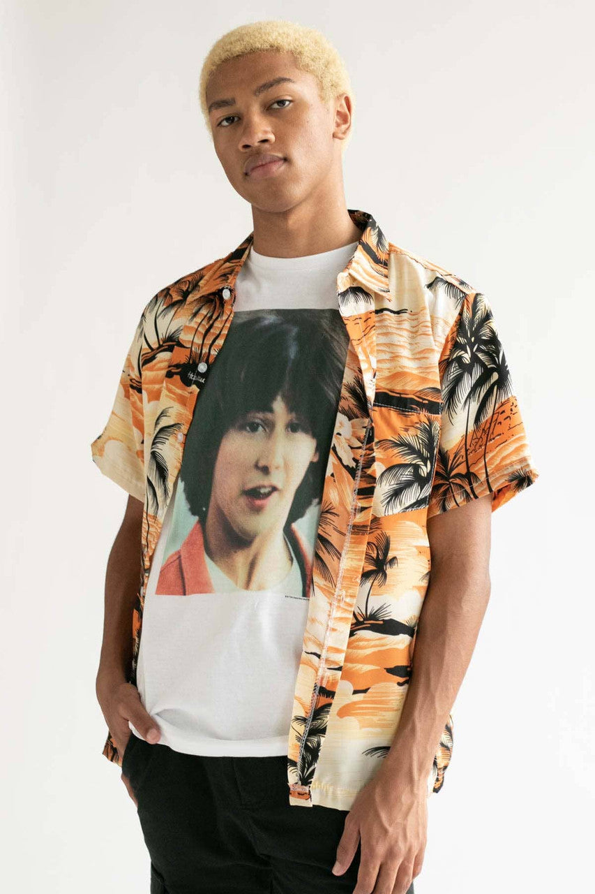 Orange Rolling Waves Hawaiian Shirt