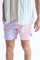 Pastel Purple & Pink Color Blocked Swim Shorts
