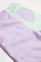 Pastel Purple & Mint Color Blocked Swim Shorts