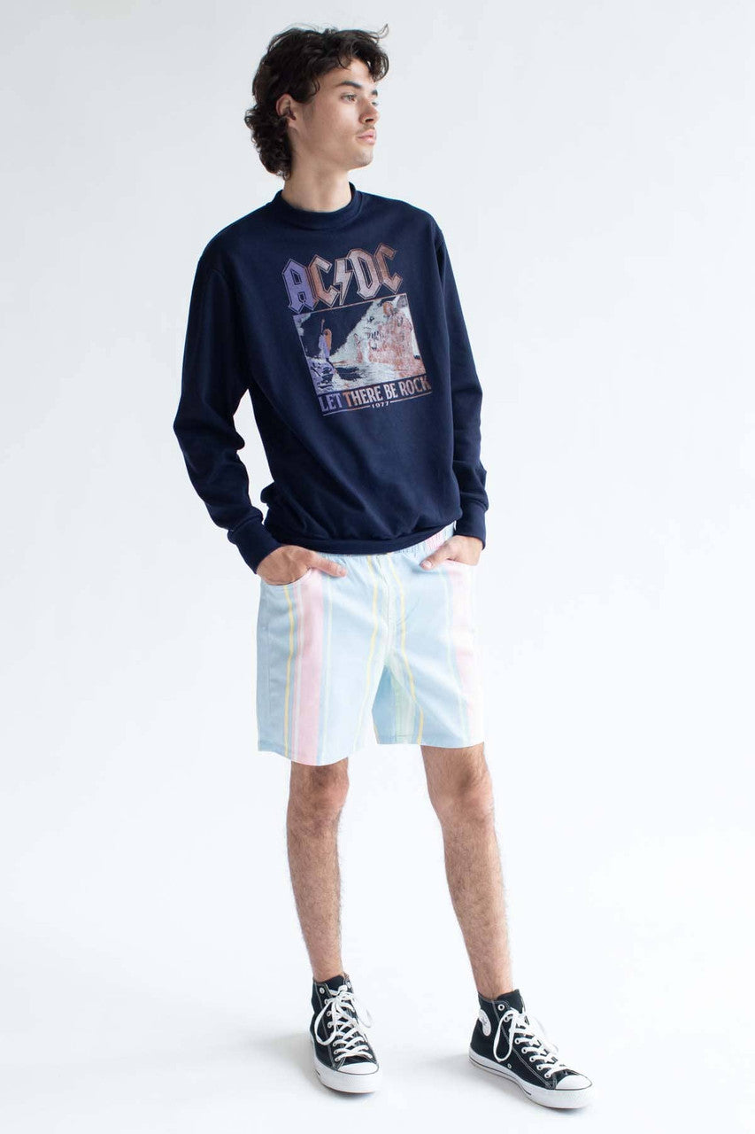 Pastel Striped Stretch Twill Shorts