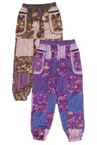 Mushroom Stripe Pocket Patchwork Joggers