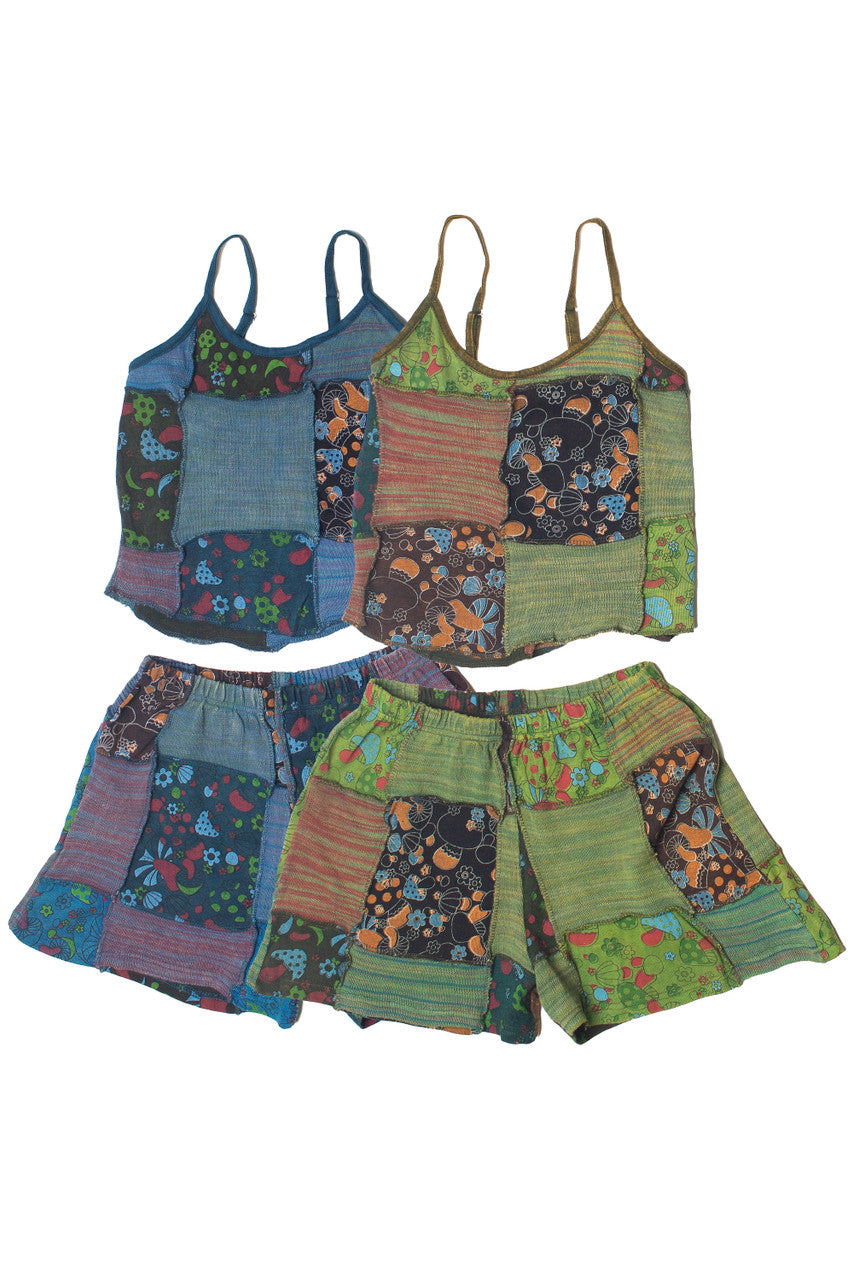 Knit Patchwork Crop Tank