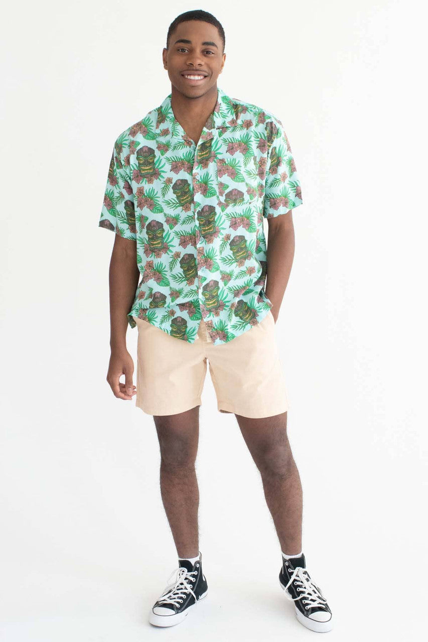 Peach Twill Pull On Shorts