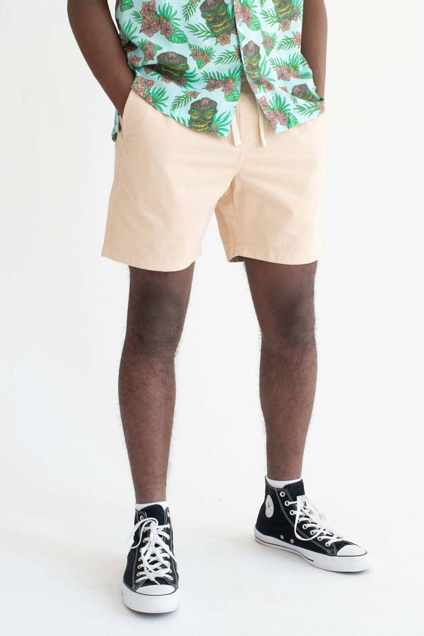 Peach Twill Pull On Shorts