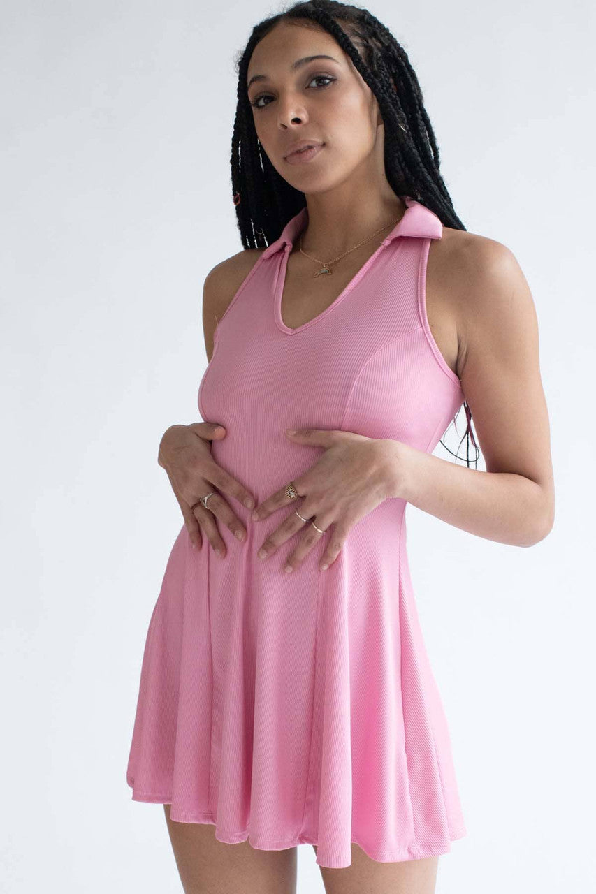 Peony Pink Polo Skater Dress