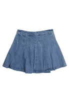 Pleated Light Denim Skirt